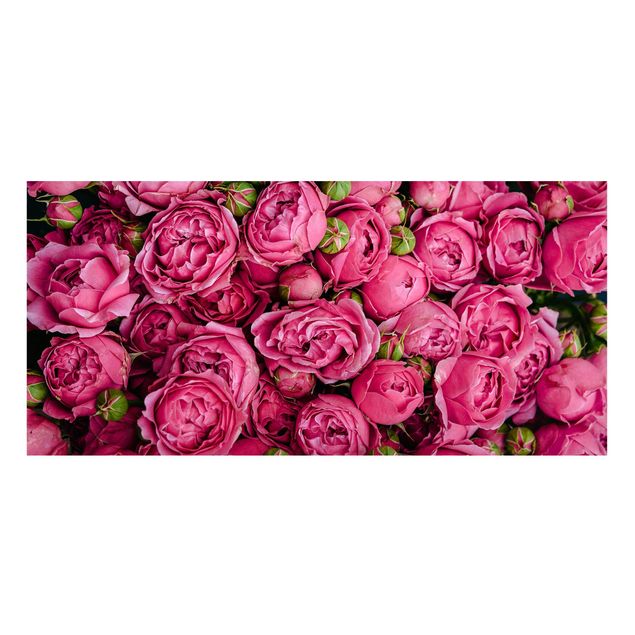 Tableaux magnétiques avec fleurs Pivoines roses