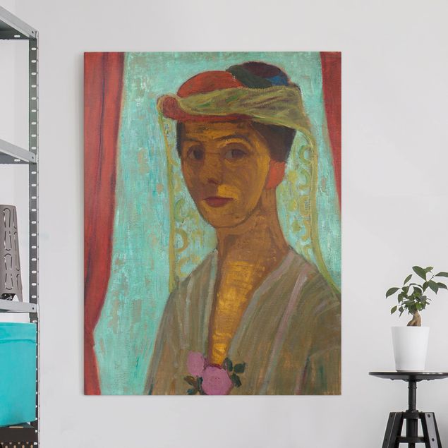 Déco mur cuisine Paula Modersohn-Becker - Autoportrait avec un chapeau et une voilette