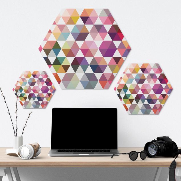 Hexagone en alu Dibond - Hexagon facets