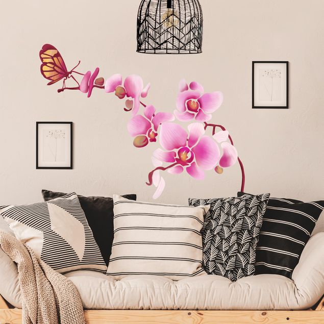 Déco mur cuisine Orchidée avec papillon