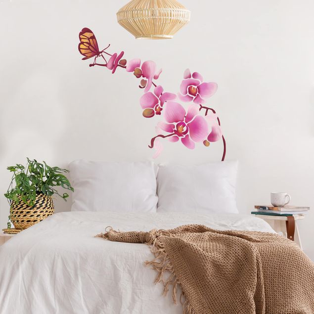 Autocollant mural papillon Orchidée avec papillon