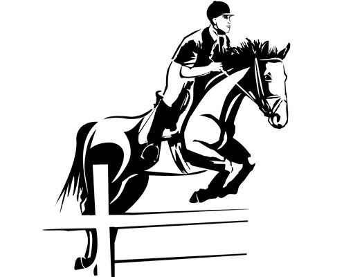 Stickers muraux cheval No.CG141 cheval et cavalier de saut d'obstacles‎