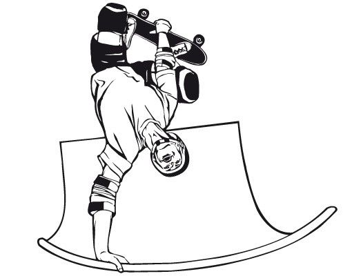 Stickers muraux sport No.TA93 Skateboard Stunt