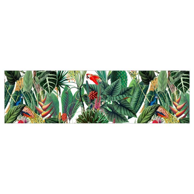 Revêtement mural cuisine - Colourful Tropical Rainforest Pattern