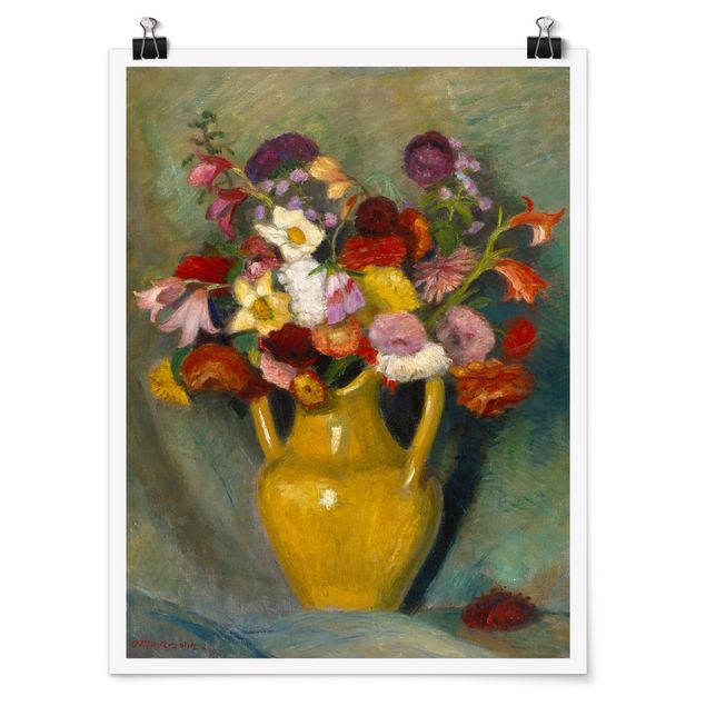 Tableaux modernes Otto Modersohn - Bouquet coloré dans une cruche en argile jaune