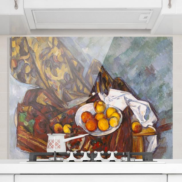 Décorations cuisine Paul Cézanne - Nature morte, rideau de fleurs et fruits