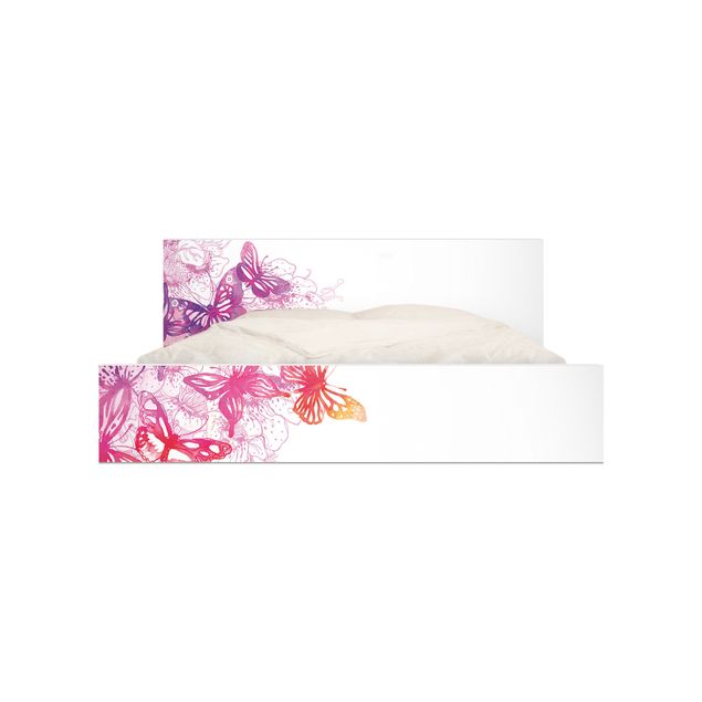 Papier adhésif pour meuble IKEA - Malm lit 140x200cm - Butterfly Dream