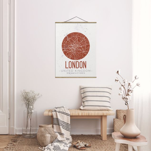 Tableau Londres Plan de Ville Londres - Rétro