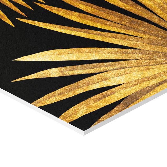 Hexagone en forex - Gold - Palm Leaf On Black