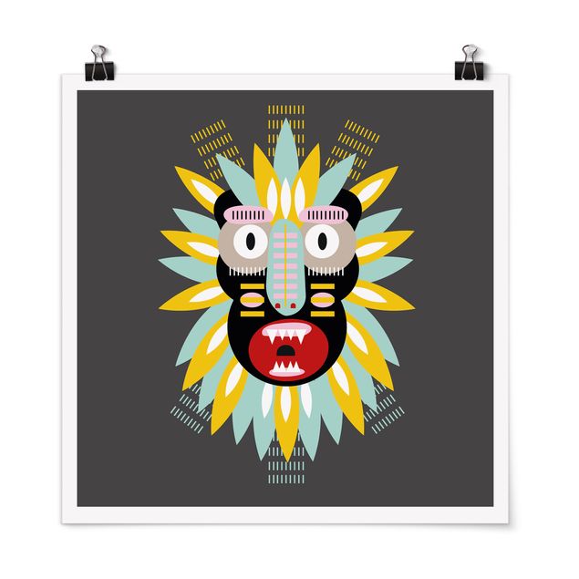 Reproduction de tableaux poster Collage masque ethnique - King Kong