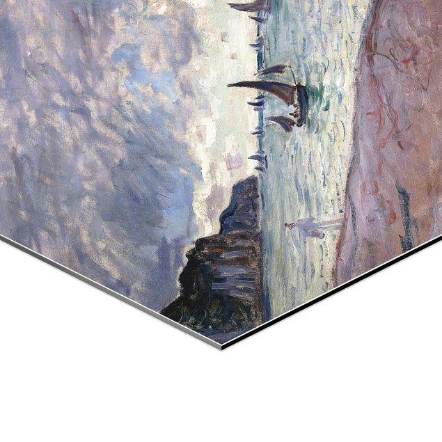 Tableaux nature Claude Monet - Bateaux de pêche devant la plage et les falaises de Pourville