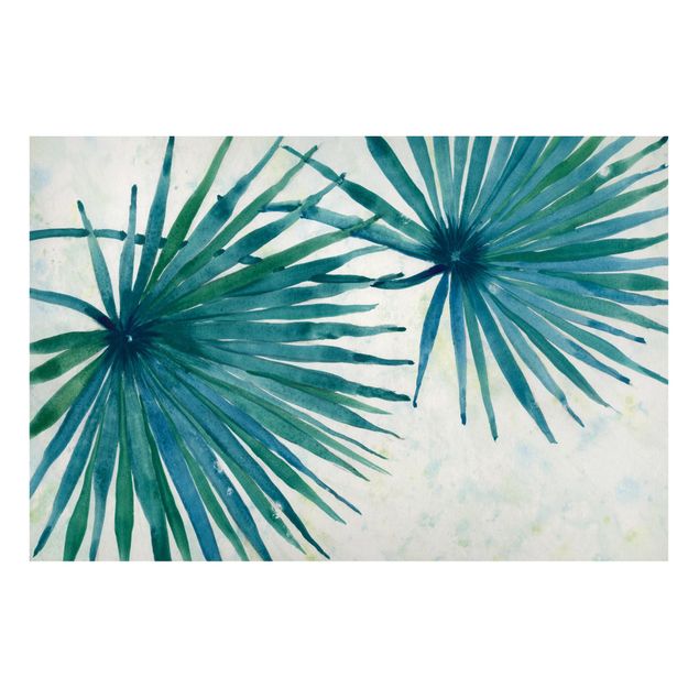 Tableaux magnétiques avec fleurs Feuilles de palmier tropicales en gros plan
