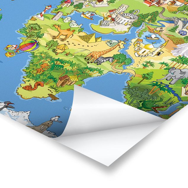 Tableaux muraux Grande et drôle carte du monde