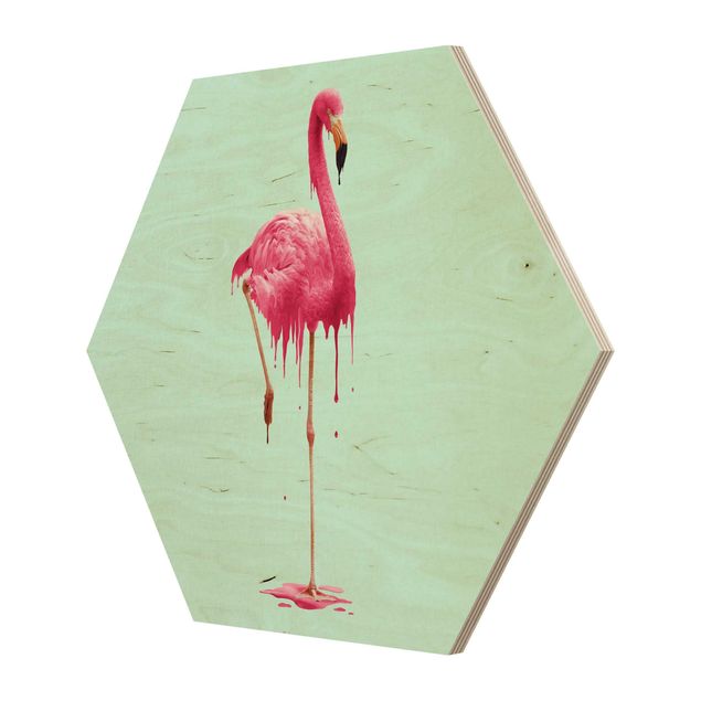 Hexagone en bois - Melting Flamingo