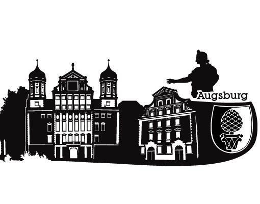 Stickers muraux villes du monde No.KS5 Skyline Augsburg