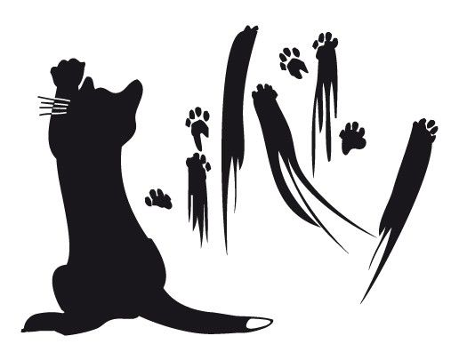 Stickers fenêtre animaux No.UL633 Cat Art