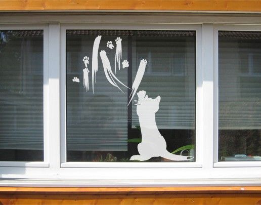 Autocollant fenêtre No.UL633 Cat Art
