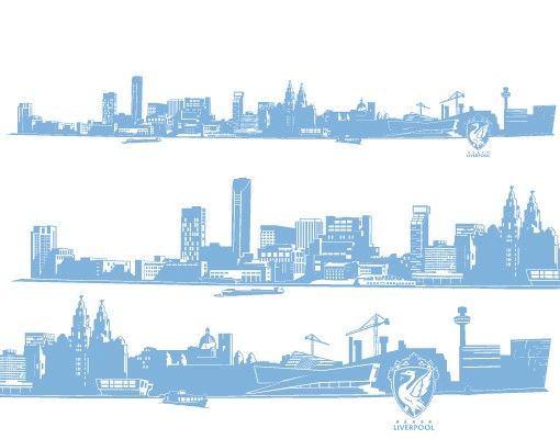 Stickers muraux avec noms de villes No.FB45 Liverpool Skyline