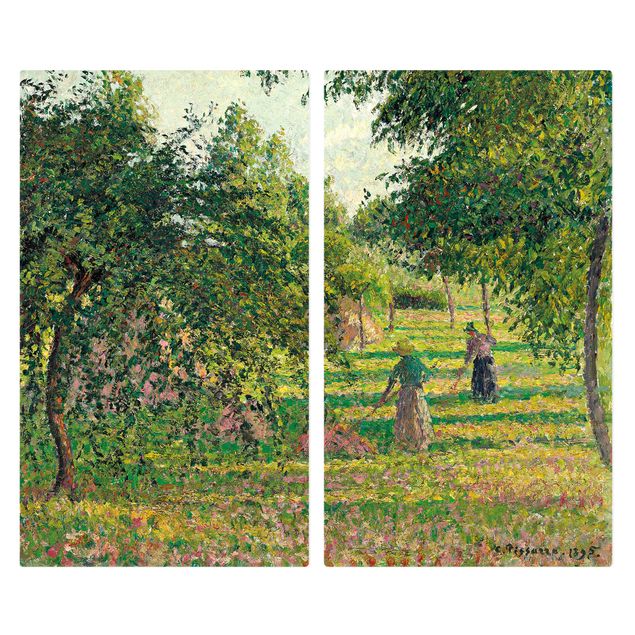 Romantisme tableau Camille Pissarro - Pommiers et faneurs, Eragny