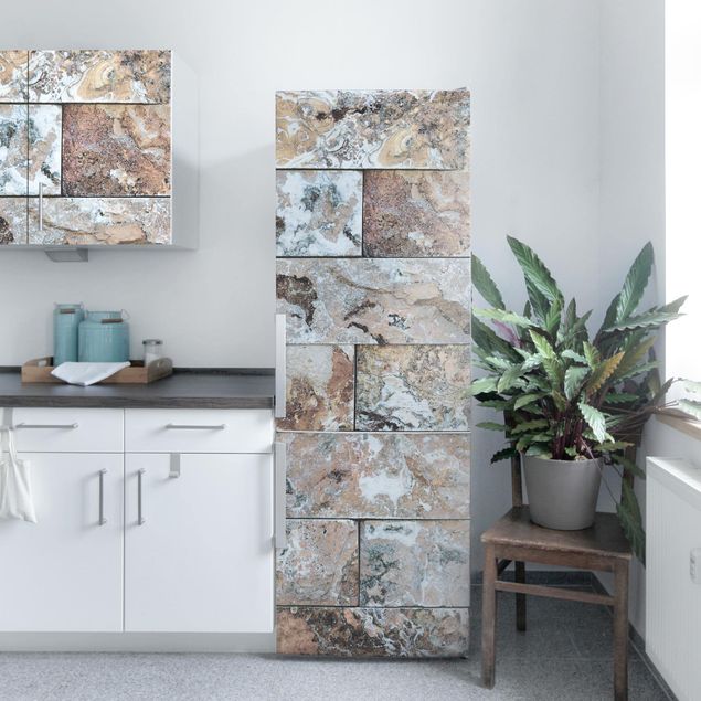 Décorations cuisine Mur de pierre naturelle en marbre