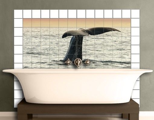 Déco mur cuisine Baleine plongeante