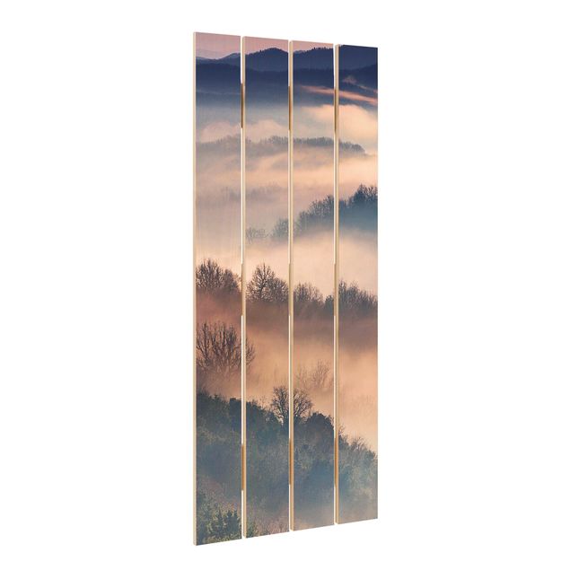 Impression sur bois - Fog At Sunset