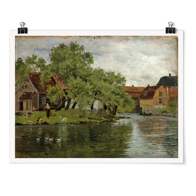 Tableaux paysage Edvard Munch - Scène sur la rivière Akerselven