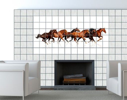 Déco murale cuisine Troupeau de chevaux