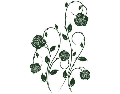 Sticker mural fleur rose No.IS74 Rose Tendril