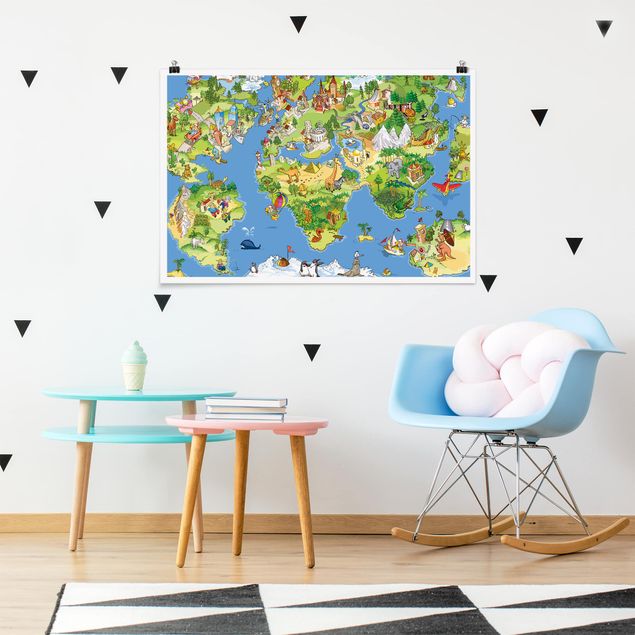 Tableaux mappemonde Grande et drôle carte du monde