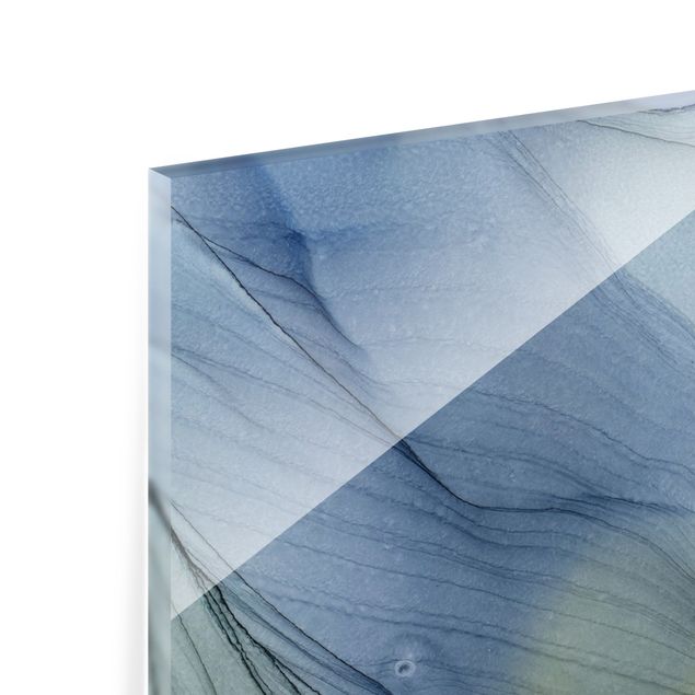 Fonds de hotte - Mottled Bluish Grey With Moss Green - Format paysage 2:1