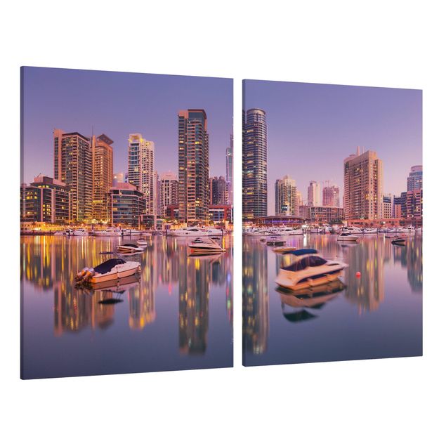 Tableau ville Dubai Skyline et Marina