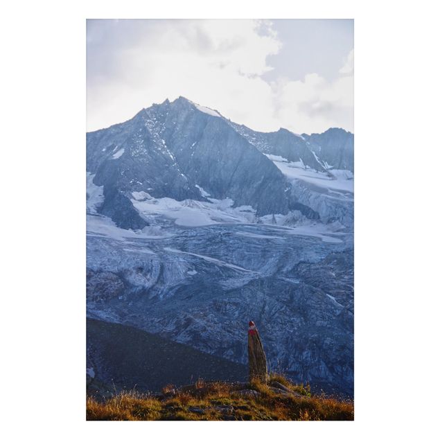 Tableau paysage Sentier balisé dans les Alpes