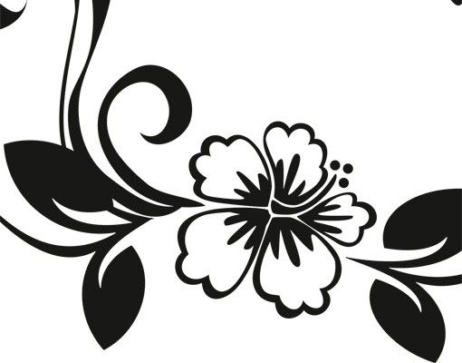 Stickers muraux fleurs No.CA10 Rêve d'Hibiscus