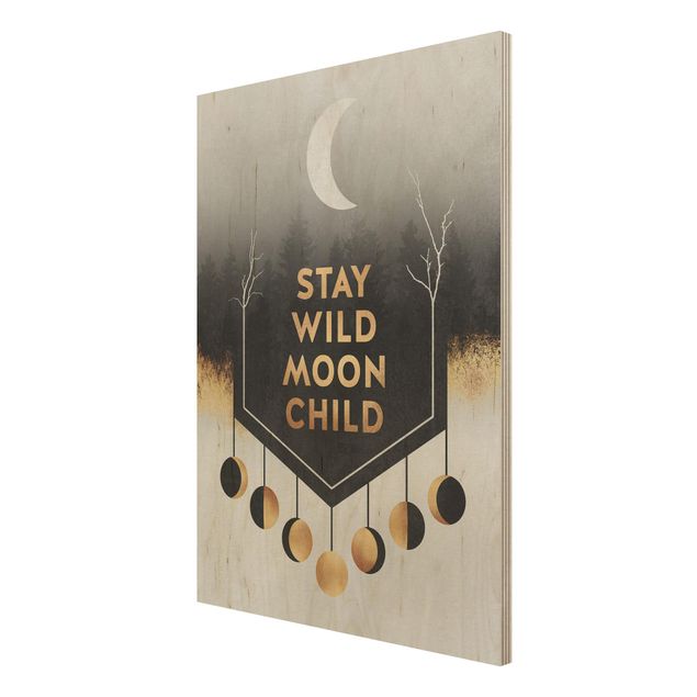 Tableaux en bois avec citations Stay Wild Moon Child