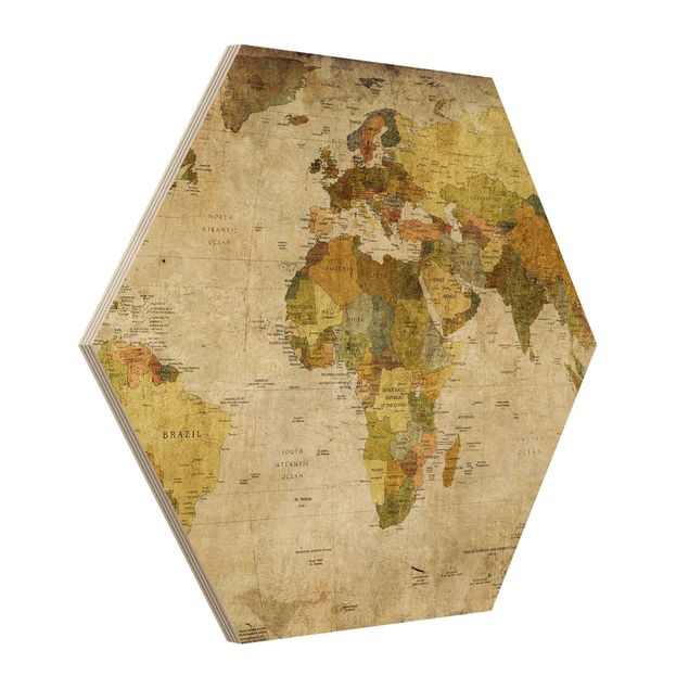 Tableaux en bois World map