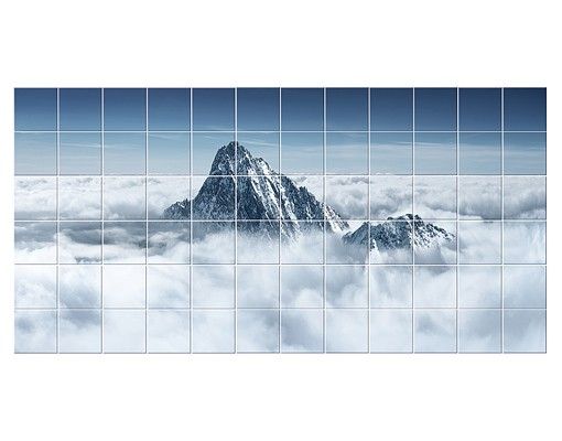 Films adhésifs pour carrelage bleus Les Alpes au-dessus des nuages