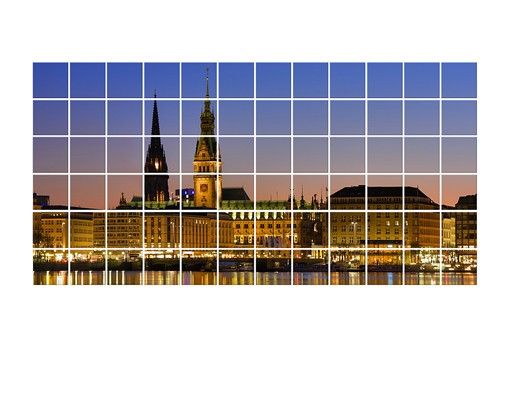 Film adhésif décoratif Panorama de Hambourg