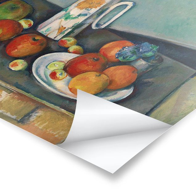 Posters reproductions Paul Cézanne - Nature morte avec un pot à lait et des fruits