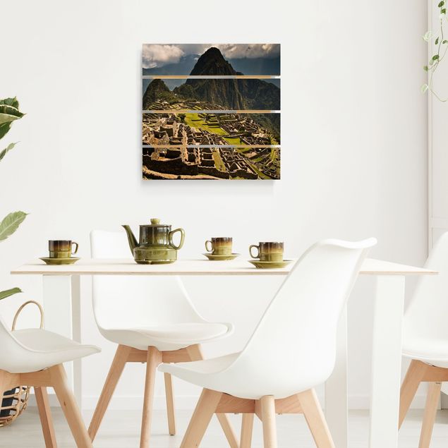 Tableaux en bois avec paysage Machu Picchu