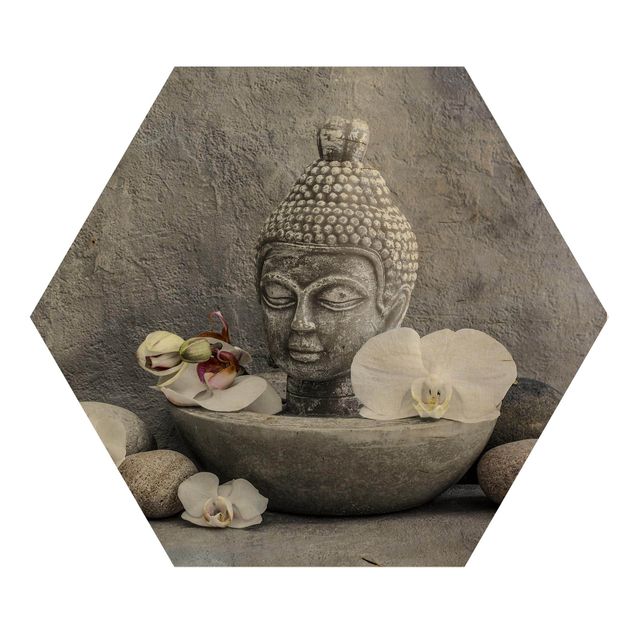 Tableaux reproduction Bouddha Zen, Orchidée et Pierre