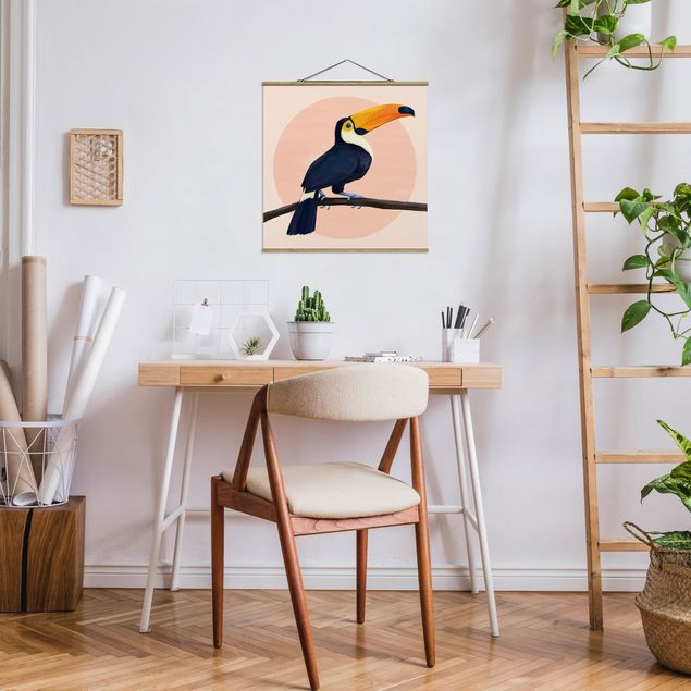 Tableaux animaux Illustration Oiseau Toucan Peinture Pastel
