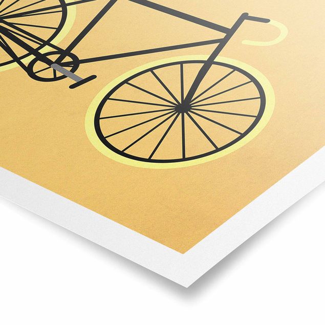 Tableau jaune Bicyclette en jaune