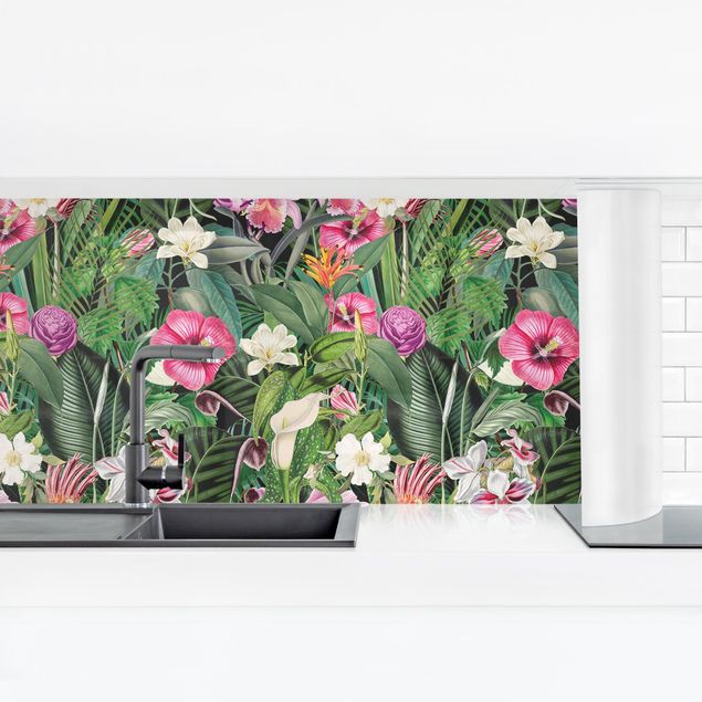 Films adhésifs Collage de fleurs tropicales colorées