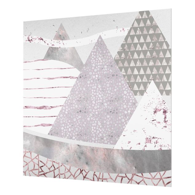 Fonds de hotte - Abstract Mountain Landscape Pastel Pattern - Carré 1:1