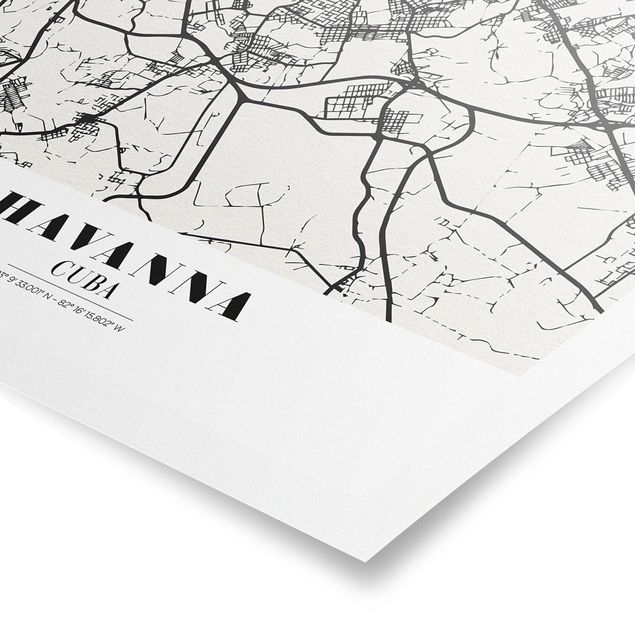 Tableaux noir et blanc Plan de ville La Havane - Classique