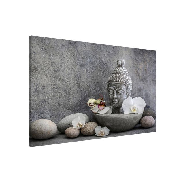 Déco mur cuisine Bouddha Zen, Orchidée et Pierre