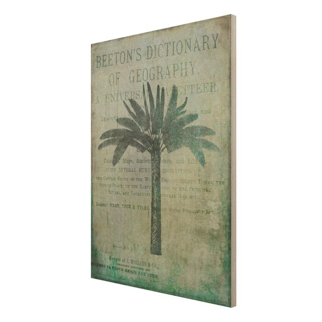 Tableaux en bois avec paysage Collage Vintage - Antique Palmier
