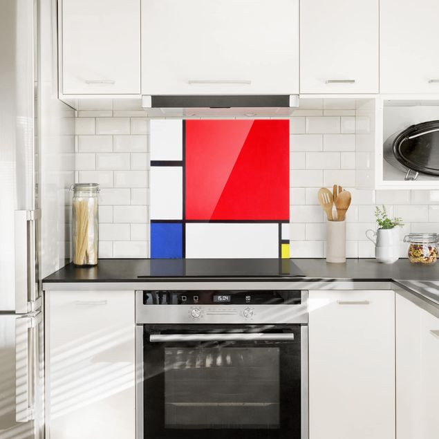 Toile impressionniste Piet Mondrian - Composition avec rouge, bleu et jaune