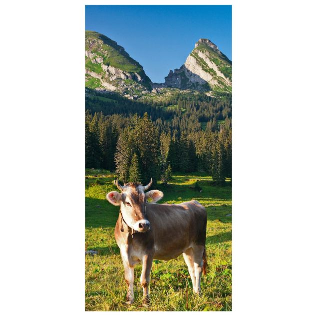Panneau de séparation - Swiss Alpine Meadow With Cow